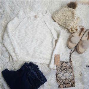 Chunky knit crew neck sweater